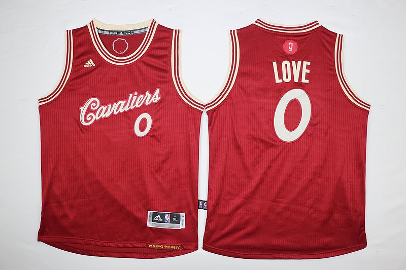 Youth NBA Cleveland Cavaliers #0 LOVE Red 15-16 Christmas Jersey