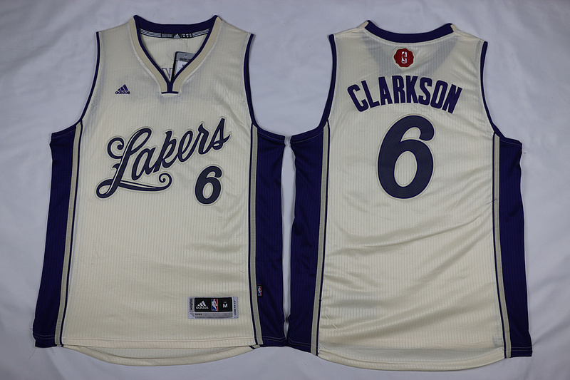 NBA Los Angeles Lakers #6 Clarkson Cream 15-16 Christmas Jersey