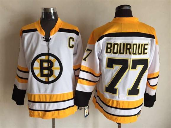NHL Boston Bruins #77 Bouroue White New Jersey