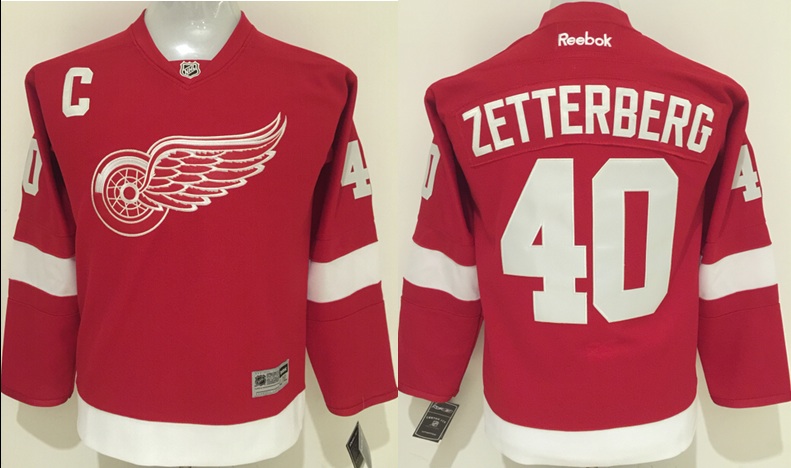 NHL Detroit Red Wings #40 Zetterberg Red Youth Jersey