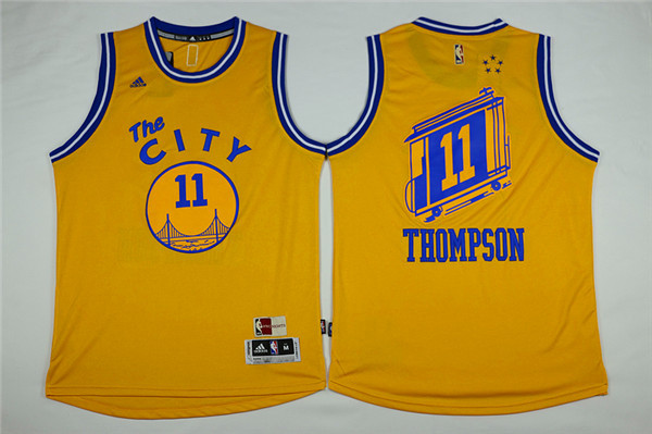NBA Golden State Warriors #11 Thompson Yellow Jersey