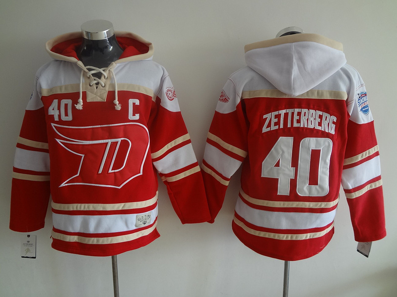NHL Detroit Red Wings #30 Zetterberg Red Hoodie