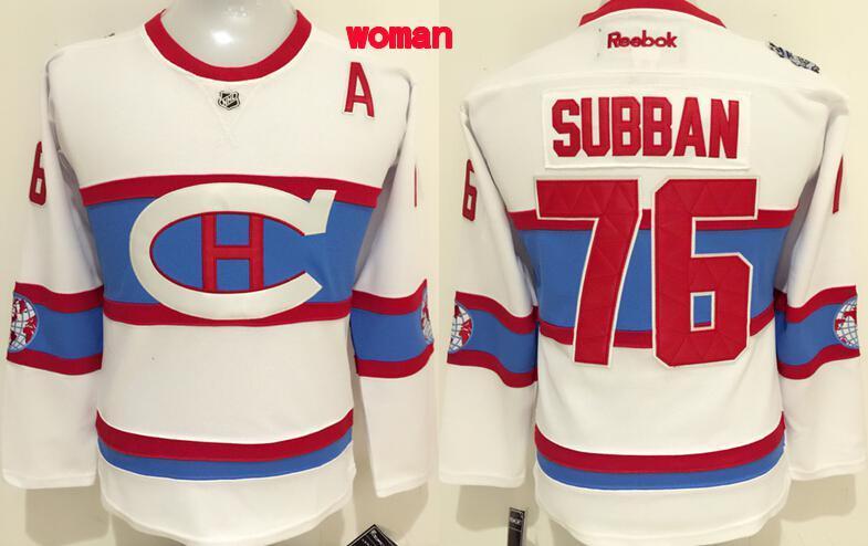 NHL Montreal Canadiens #76 Subban White Classic Women Jersey