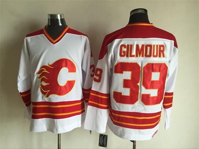 NHL Calgary Flames #39 Gilmour White Jersey