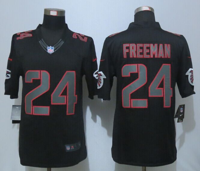 New Nike Atlanta Falcons 24 Freeman Impact Limited Black Jerseys