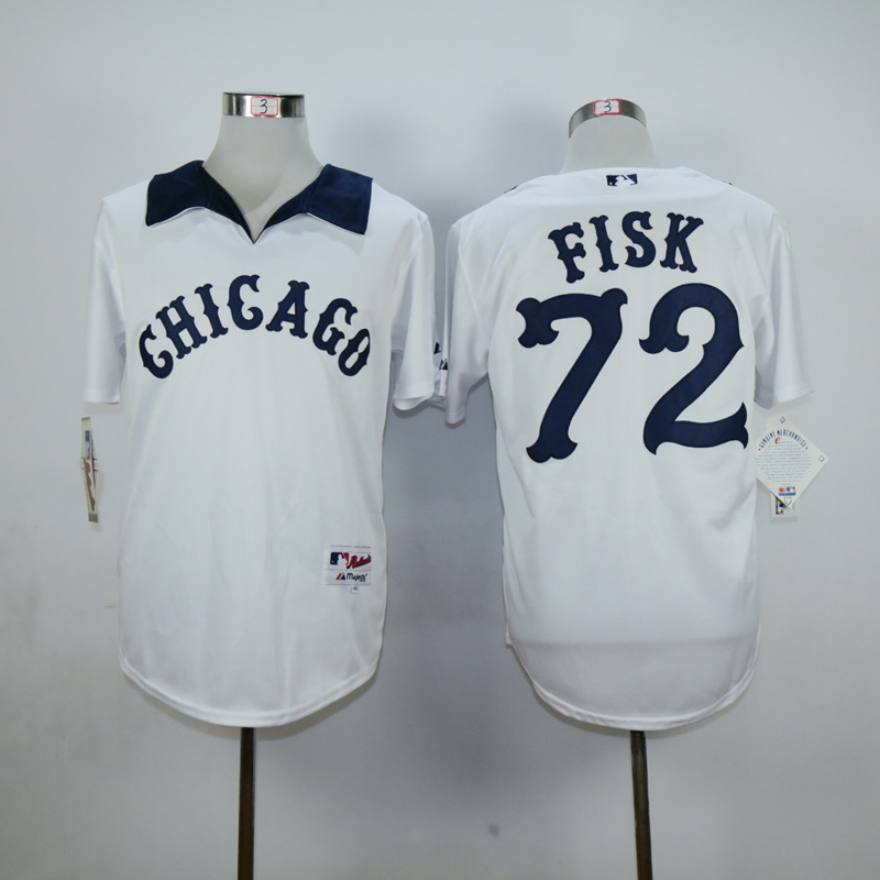 MLB Chicago White Sox #72 Fisk 1976 Turn Back The Clock Jersey 