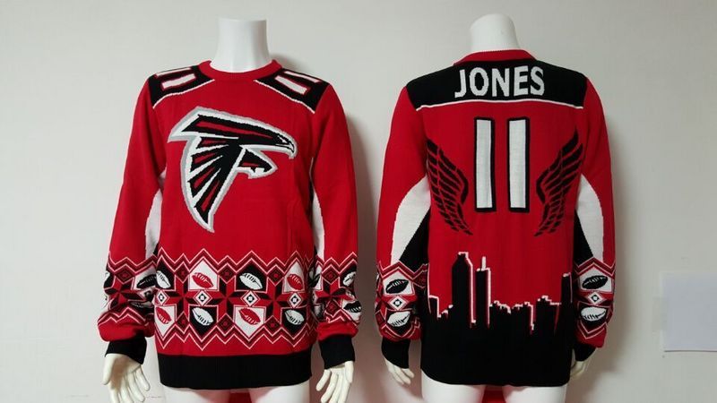 NFL Atlanta Falcons #11 Jones Red Sweater
