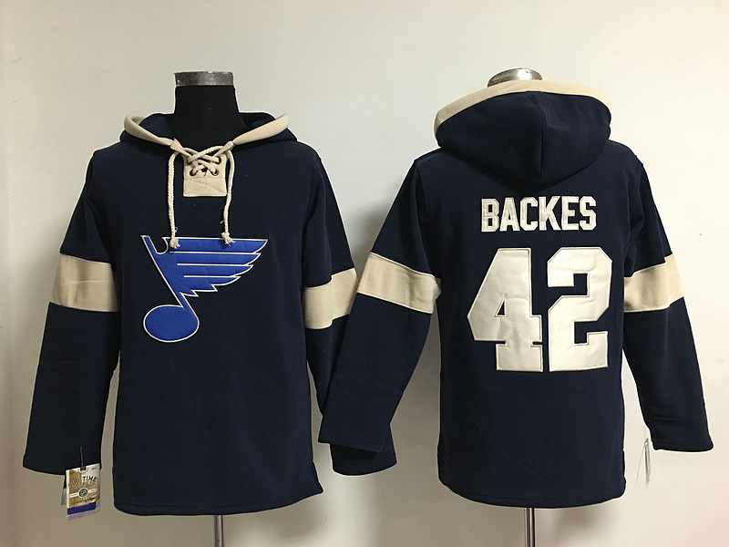 NHL St.Louis blues #42 Backes Stamkos Blue Hoodie