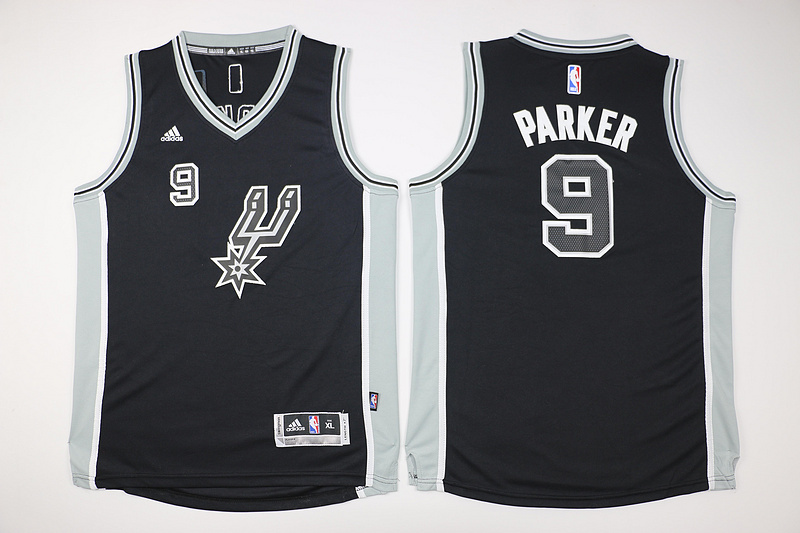 Kids NBA San Antonio Spurs #9 Parker Black Jersey