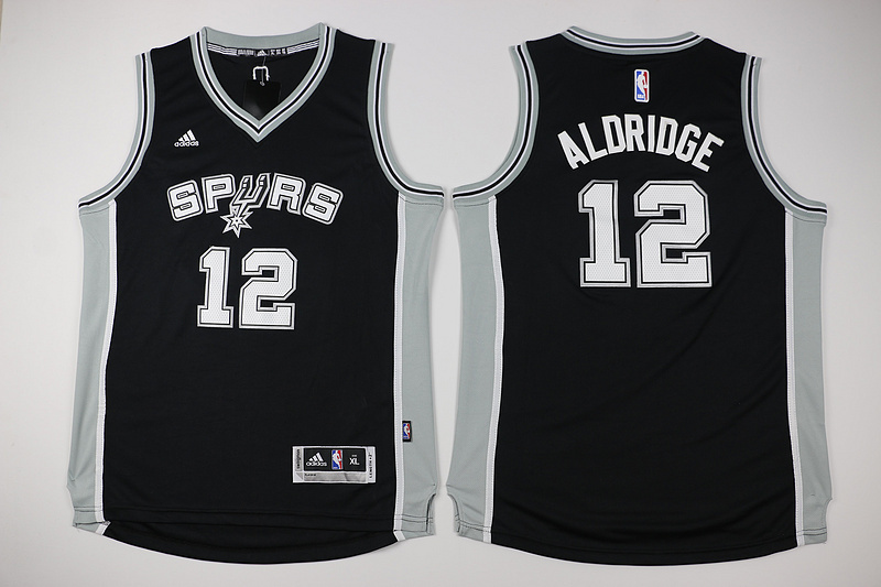 Kids NBA San Antonio Spurs #12 Aldridge Black Jersey