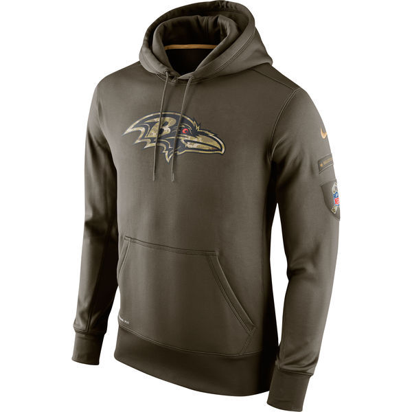 NFL Baltimore Ravens Green Salute To Service Hoodie