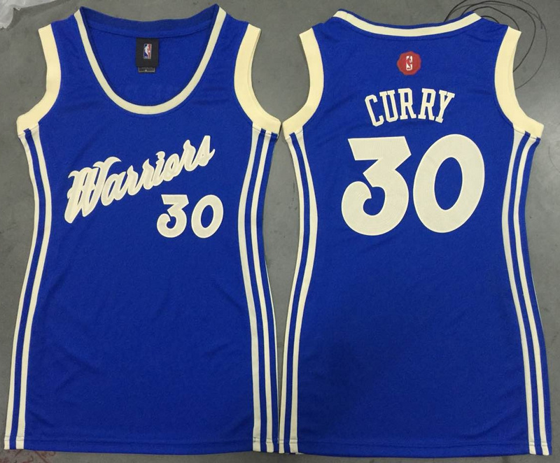 Women NBA Golden State Warriors #30 Curry Blue Jersey Dress