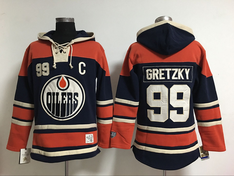 NHL Edmonton Oilers #99 Gretzky D.Blue Hoodie