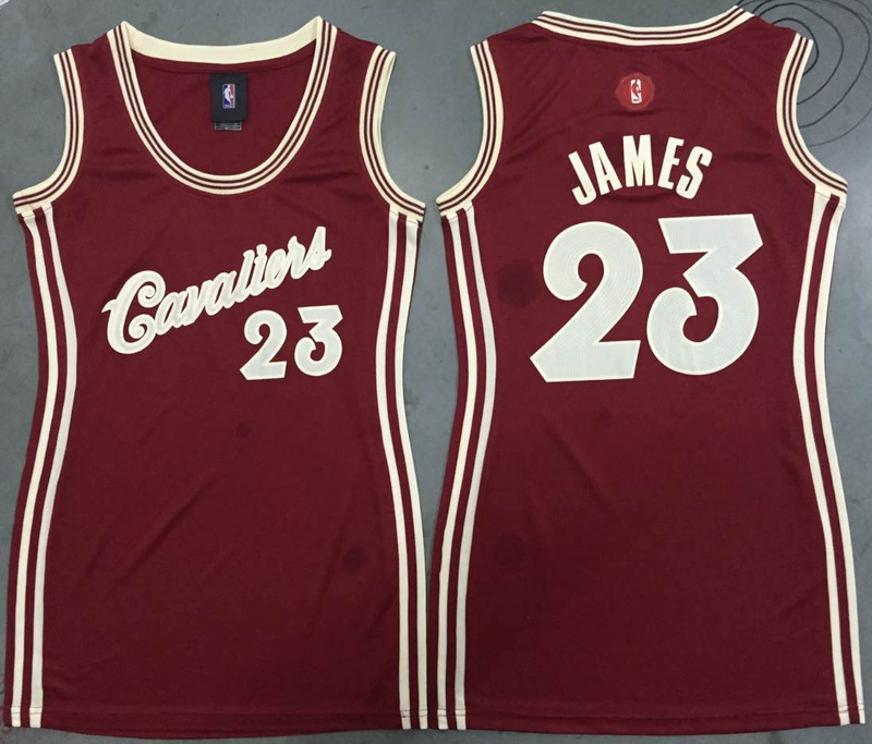 Women NBA Cleveland Cavaliers #23 James Red Jersey Dress