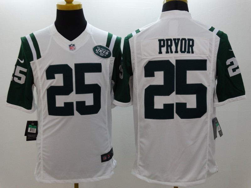 Nike New York Jets #25 Pryor White Limited Jerseys