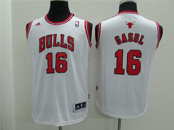 NBA Chicago Bulls #16 Gasol White Kids Jersey