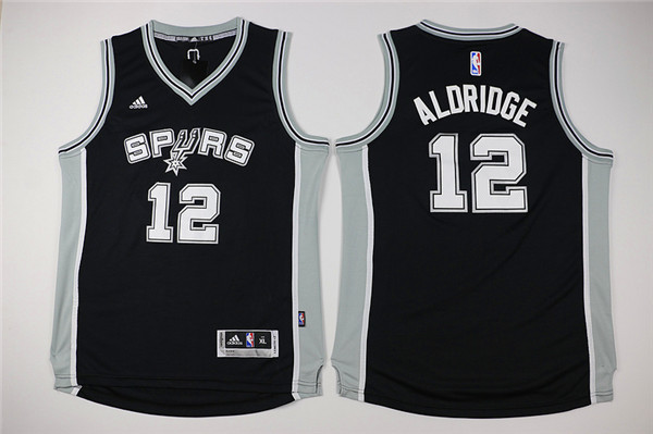 NBA San Antonio Spurs #12 Aldridge Kids Black Jersey