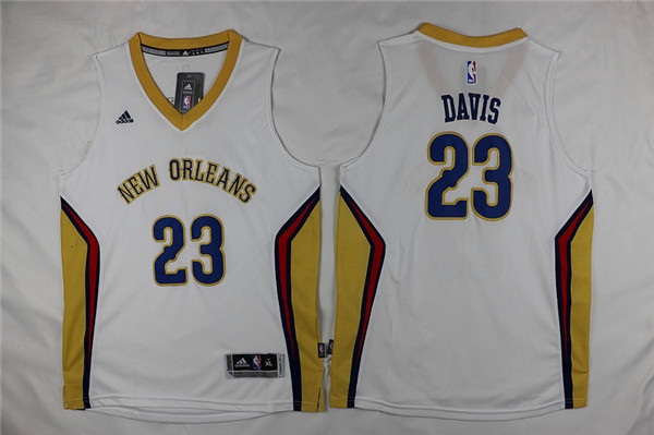 NBA New Orleans Hornets #23 Davis White Kids Jersey