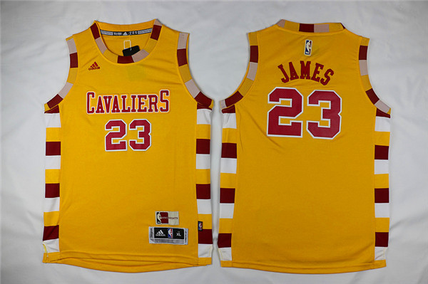 NBA Cleveland Cavaliers #23 James Yellow Youth Jersey