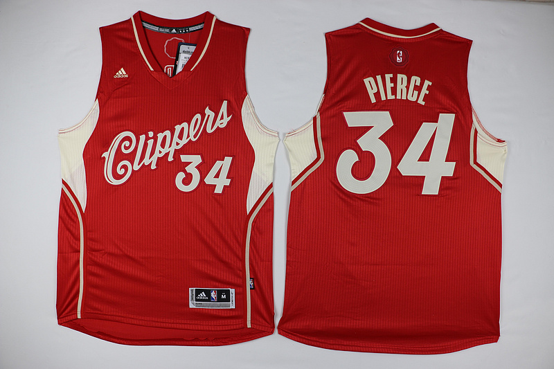 NBA Los Angeles Clippers #34 Pierce Red 15-16 Christmas Jersey