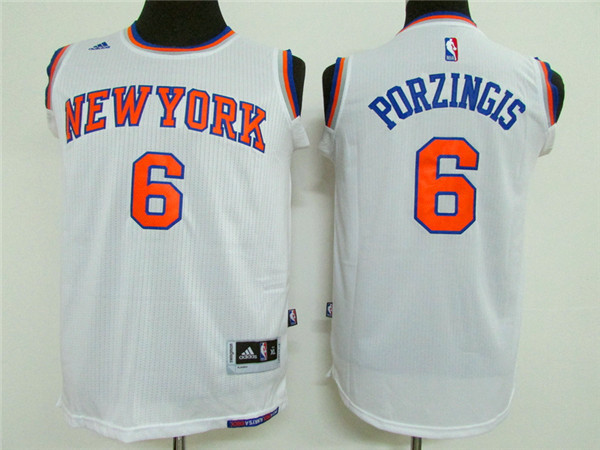 NBA New York Knicks #6 Porzingis Youth White Jersey