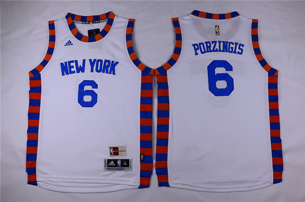 NBA New York Knicks #6 Porzingis White Youth Jersey