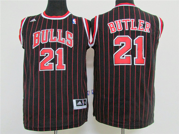 NBA Chicago Bulls #21 Butler Pinstripe Kids Jersey