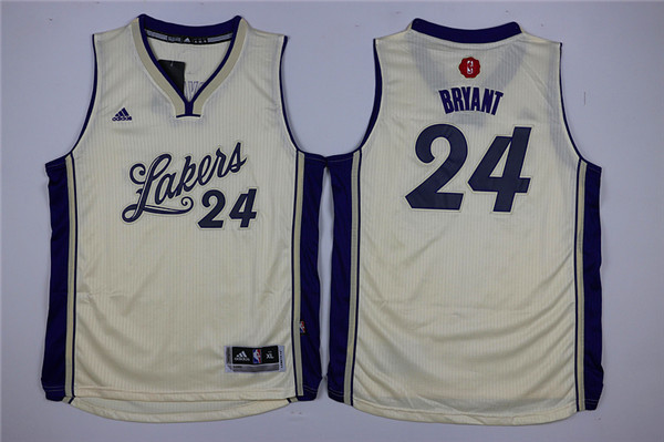 NBA Los Angeles Lakers #24 Bryant Youth 15-16 Christmas Jersey