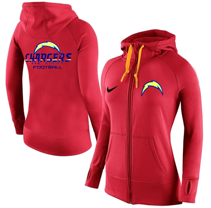 NFL San Diego Chargers Red Women Hoodie