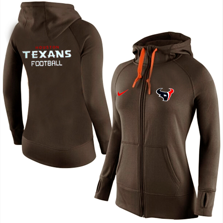 NFL Houston Texans Women Hoodie Brown