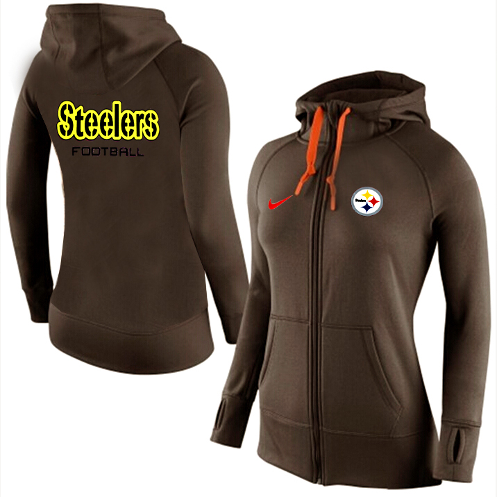 NFL Pittsburgh Steelers Women Brown Hoodie