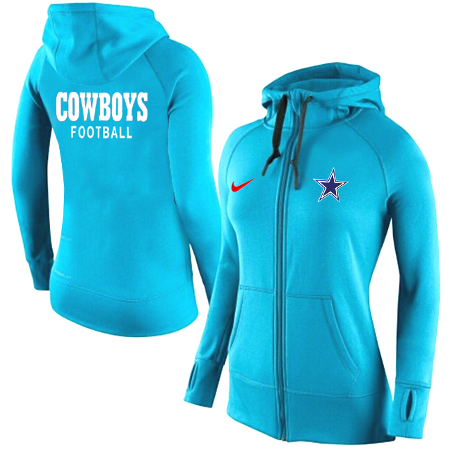 NFL Dallas Cowboys Women Light Blue Hoodie