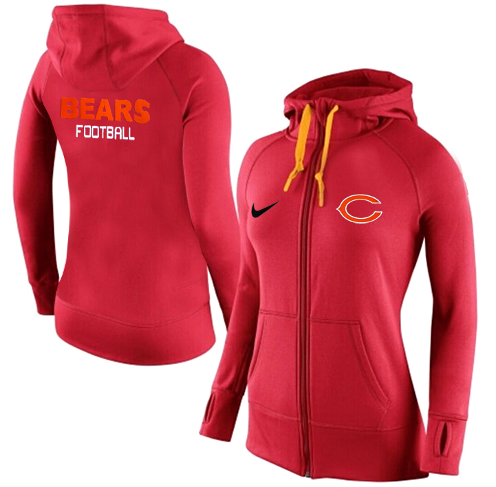 NFL Chicago Bears Women Red Color Hoodie