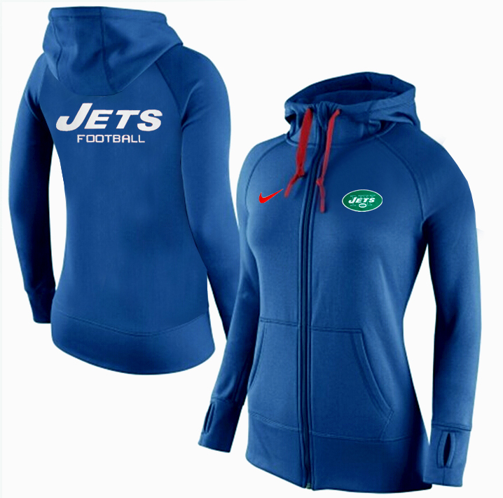 NFL New York Jets Women Blue Hoodie