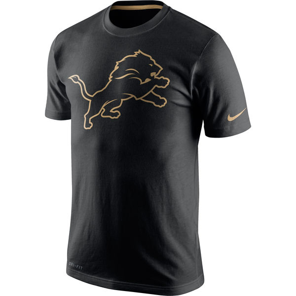 NFL Detroit Lions Black Gold Logo T-Shirt