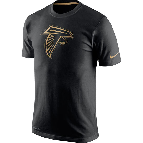 NFL Atlanta Falcons Black Gold Logo T-Shirt