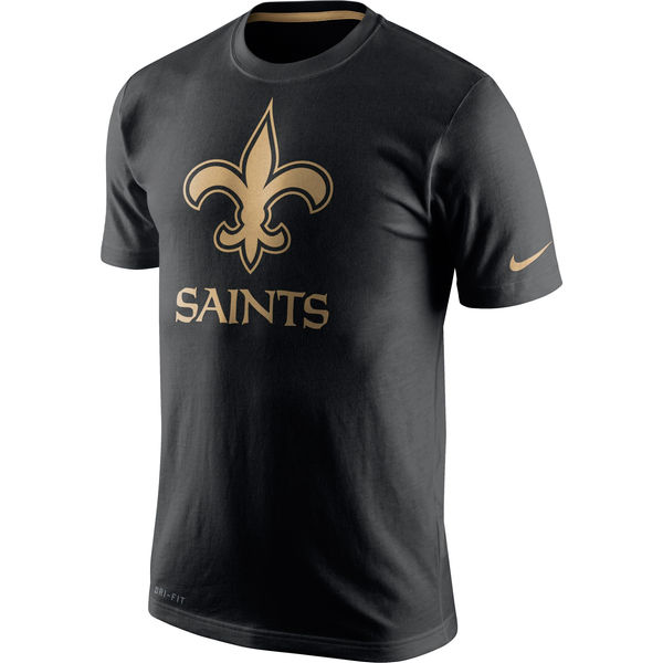 NFL New Orleans Saints Black Gold Logo T-Shirt