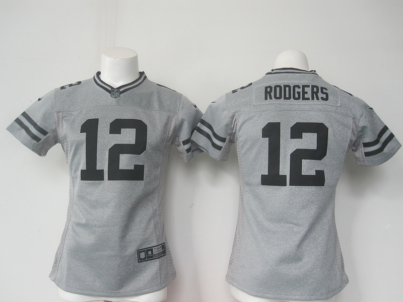 NFL Green Bay Packers #12 Rodgers Hemp Grey Limited Women Jersey