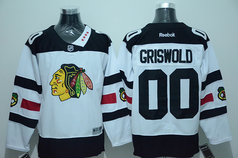 NHL Chicago Blackhawks #00 Griswold White Jersey with A Patch