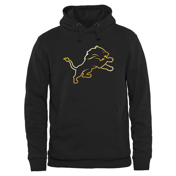 NFL Detroit Lions Black Gold Logo Hoodie