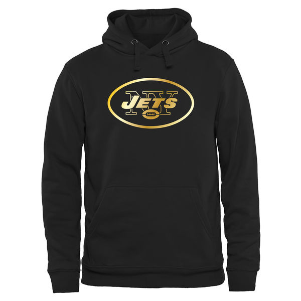 NFL New York Jets Black Gold Logo Hoodie