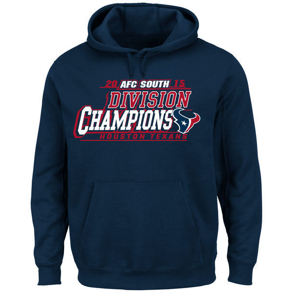 Mens Houston Texans Majestic Navy 2015 AFC South Division Champions Pullover Hoodie 