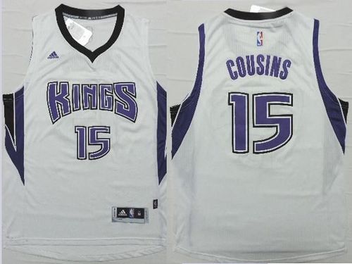 NBA Sacramento Kings #15 Cousins White New Jersey