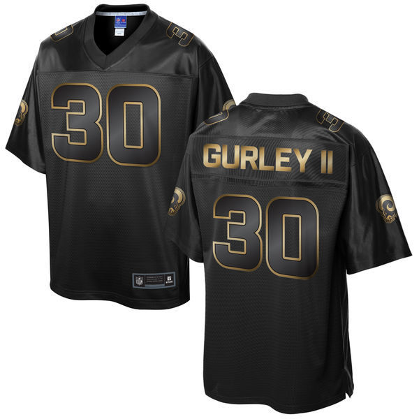 Mens St. Louis Rams #30 Todd Gurley II Pro Line Black Gold Collection Jersey