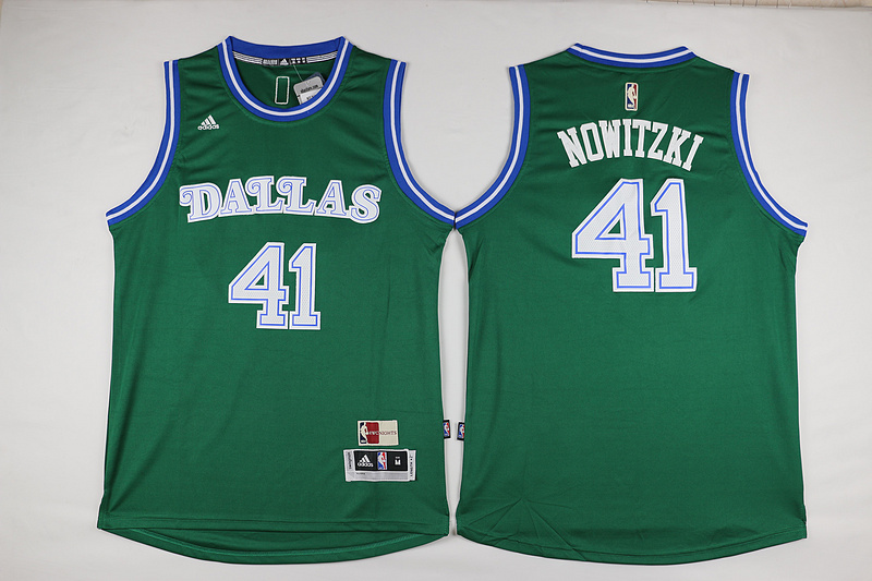 NBA Dallas Mavericks #41 Nowitzki Green Jersey