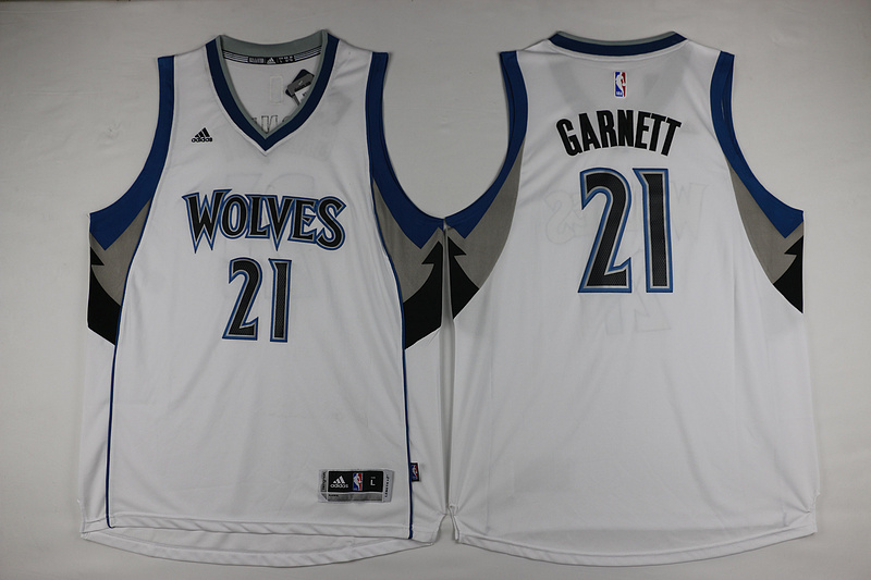 NBA Minnesota Timberwolves #21 Kevin Garnett White Jersey