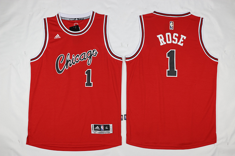 NBA Chicago Bulls #1 Rose Red New Jersey