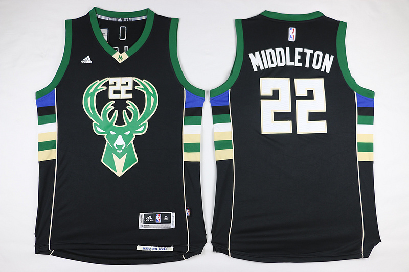 NBA Milwaukee Bucks #22 Middleton Black Jersey