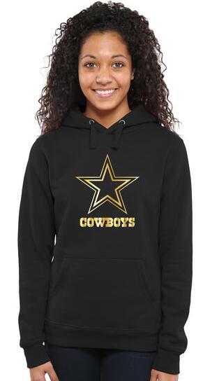 Womens Dallas Cowboys Pro Line Black Gold Collection Pullover Hoodie 