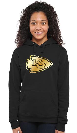 Womens Kansas City Chiefs Pro Line Black Gold Collection Pullover Hoodie 